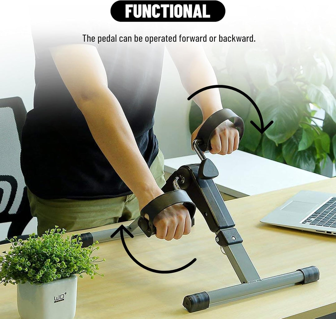 Endless Folding Pedal Exerciser with LCD Monitor | Black | Material: Alloy Steel | Mini Under Desk E