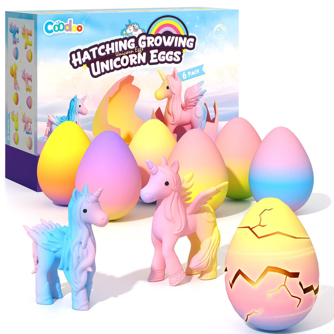 Coodoo Einhorn Schlüpft Regenbogeneier für Kinder - 6er Pack Einhorn Geschenke für Mädchen & Jungen,