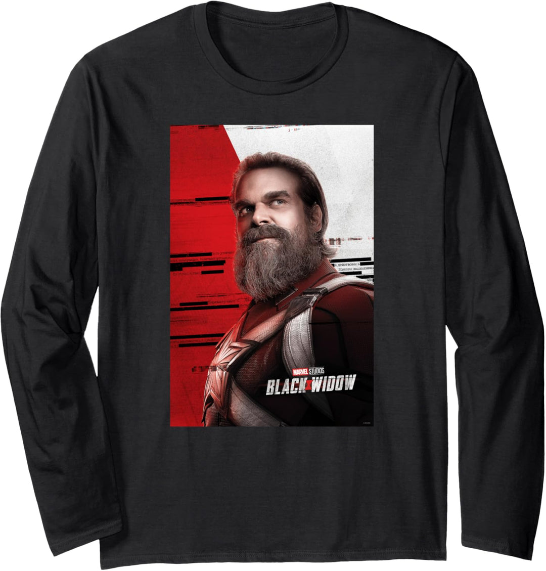 Marvel Black Widow Red Guardian Teaser Movie Poster Langarmshirt