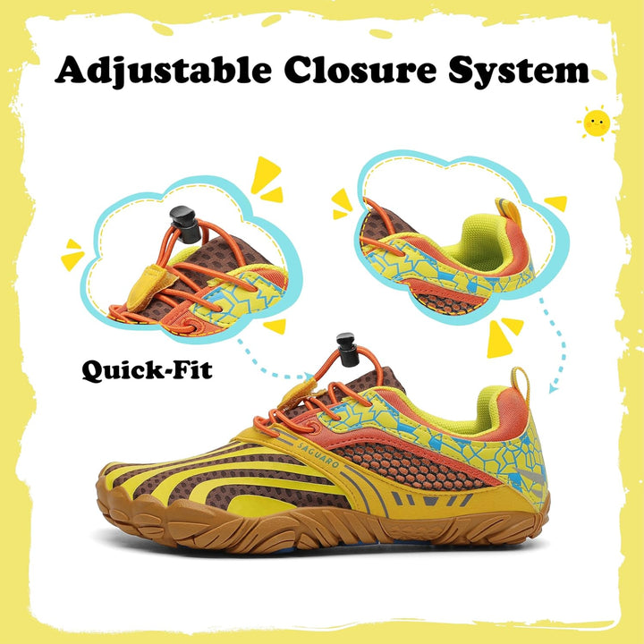 SAGUARO Barfussschuhe Kinder Outdoor Sport Barfuss Schuhe für Jungen Mädchen Gr.24-36 24 EU Gelb, 24