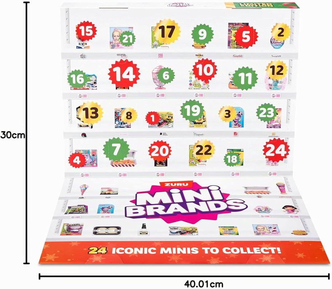 Mini Brands Adventskalender 2024 von ZURU Mini Brands Limitierte Edition Adventskalender mit 4 exklu