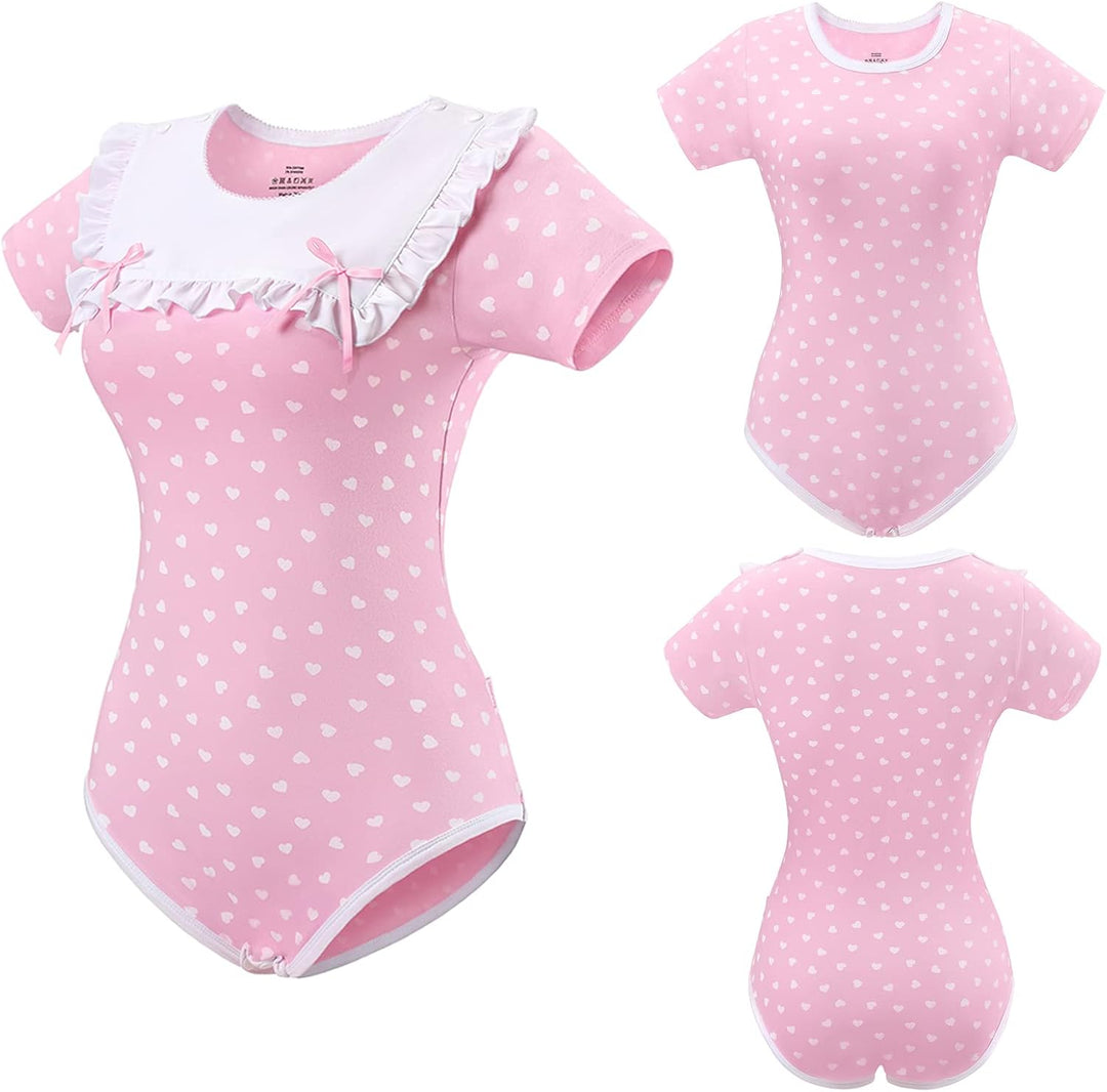 LittleForBig Baumwolle Strampler Onesie Pyjamas Bodysuit - Precious geraffte Schleife Lätzchen Stram