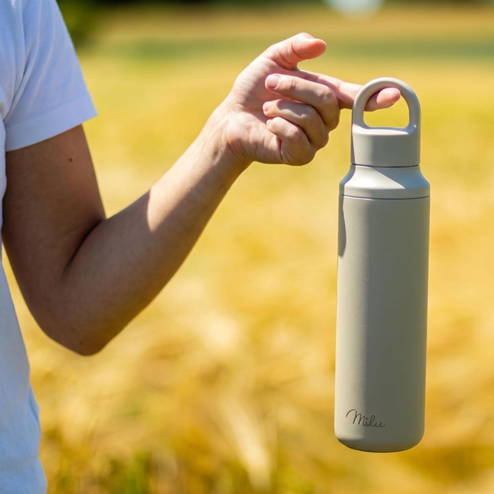 Milu Edelstahl Trinkflasche 600ml, 750ml – Thermosflasche, Isolierte Wasserflasche, Auslaufsichere I