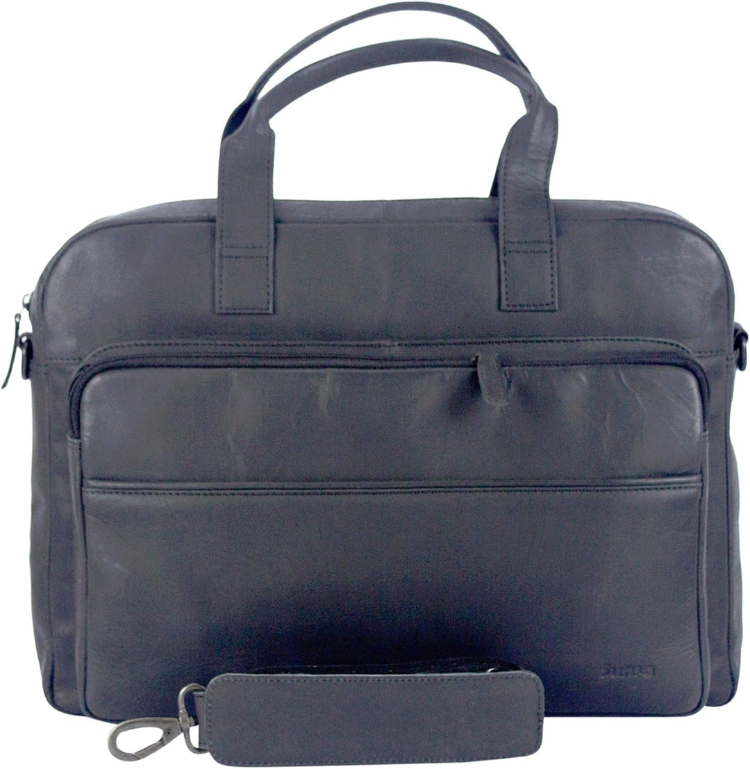 Sunsa 15 Zoll Laptoptasche. Leder Business Aktentasche. Schwarz Handtasche. Herren Umhängetasche in
