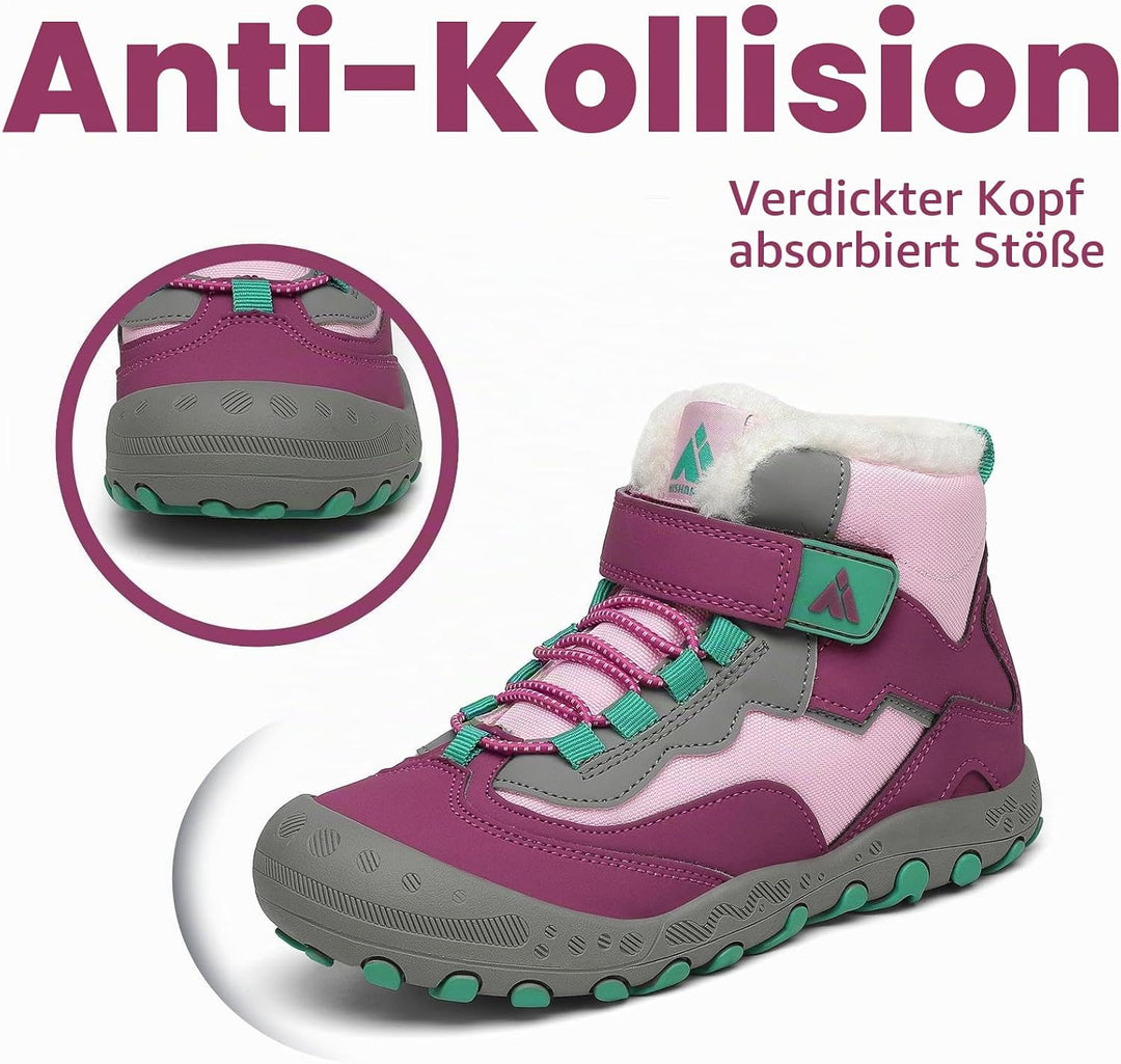 Mishansha Kinder Winterschuhe Warm Gefüttert Winterstiefel Jungen Mädchen Schneestiefel Outdoor Ruts