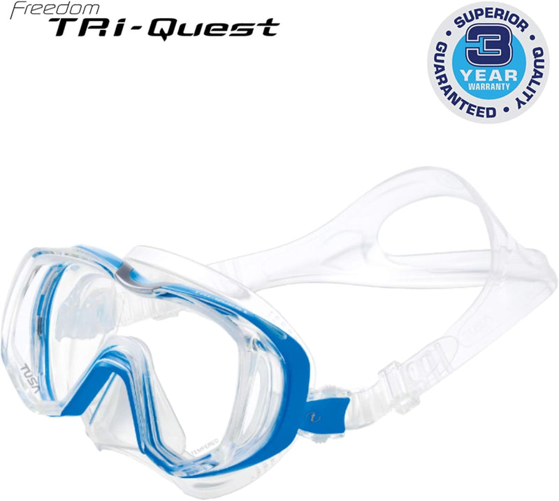 Taucherbrille Tusa Tri-Quest Freedom - tauchmaske schnorchelmaske erwachsene silikon (M-3001) Fishta