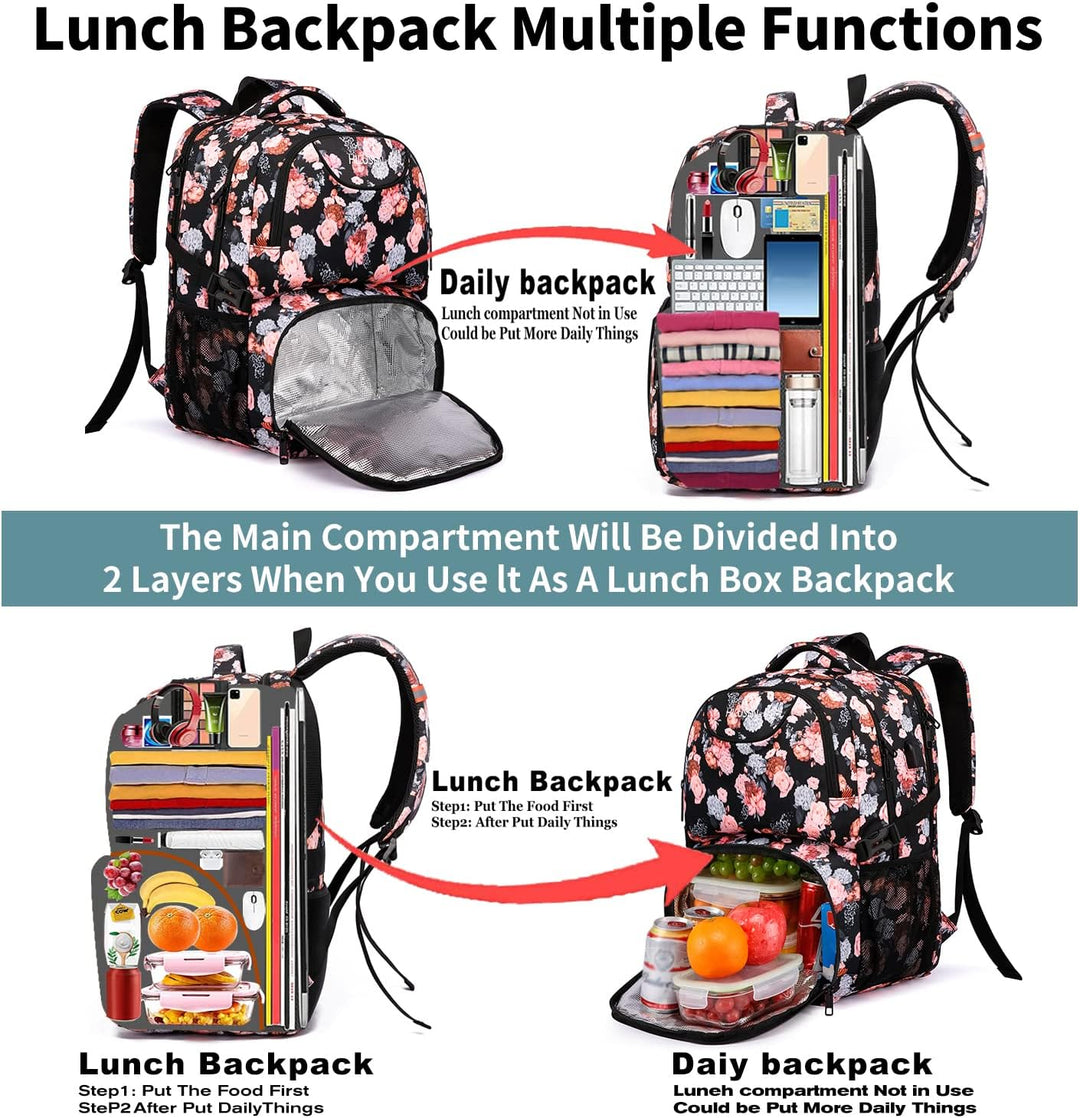 Rucksack Damen gross mit Laptopfach & Anti Diebstahl Tasche für Ausflüge,wasserdicht Grosser 17 Zoll