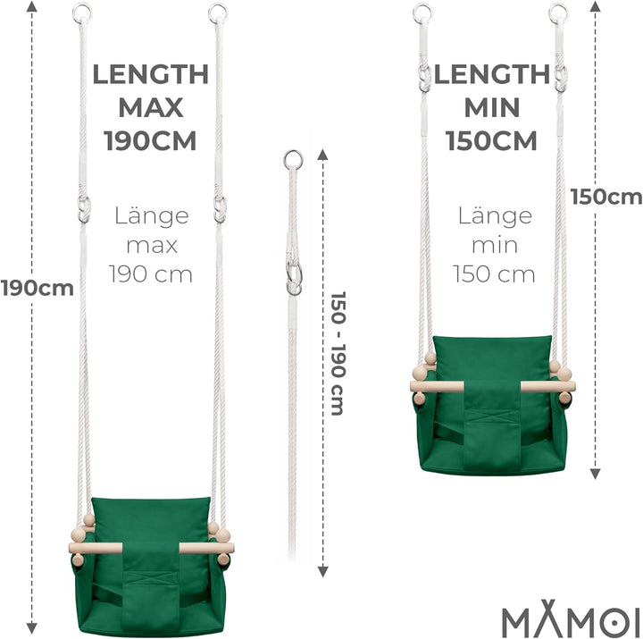 MAMOI® Babyschaukel, Baby schaukel Indoor, Kinderschaukel aus Holz, Holzschaukel für Kinder, Schauke