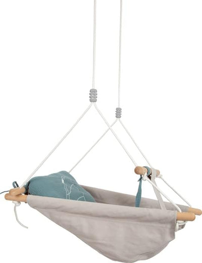 small foot Babyschaukel Seaside aus Holz und Stoff, Moderne Indoor-Schaukel mit Gurt für Babys, ab 1