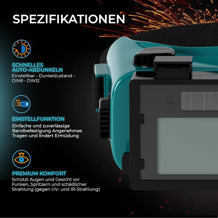 SPARGOS Automatische Abdunkelung Schweisserbrille Solar Brille Betrieben Gas MIG TIG ARC Welder Gogg