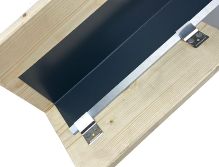 Wandanschlussblech 2 m lang Aluminium farbig 0,8 mm (klein, Braun RAL 8014) klein Braun Ral 8014, kl