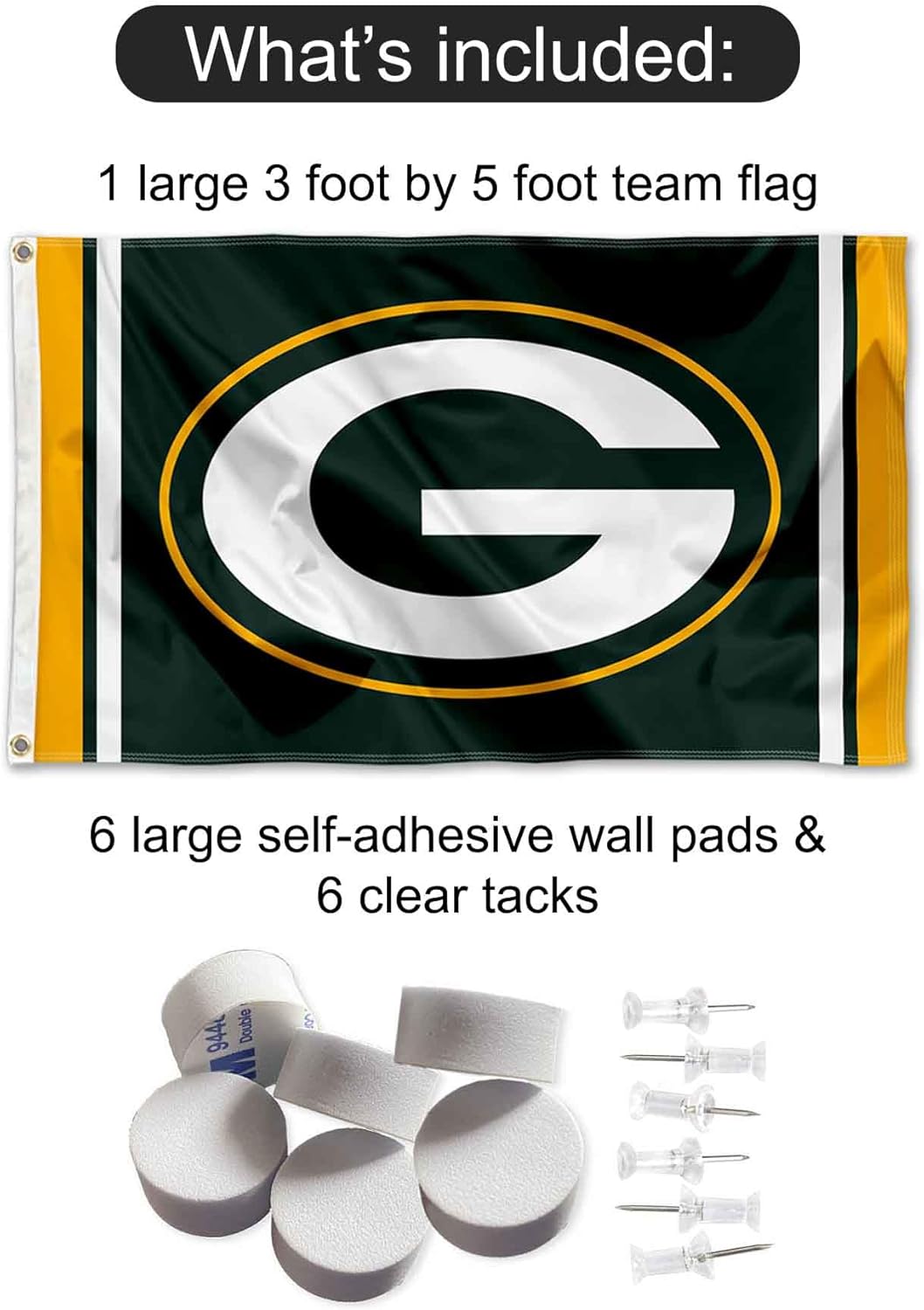 Green Bay Packers Banner and Tapestry Wall Tack Pads