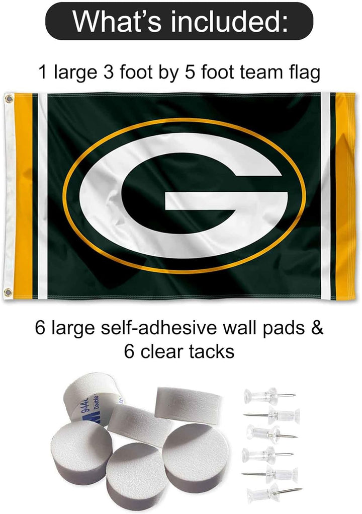 Green Bay Packers Banner and Tapestry Wall Tack Pads