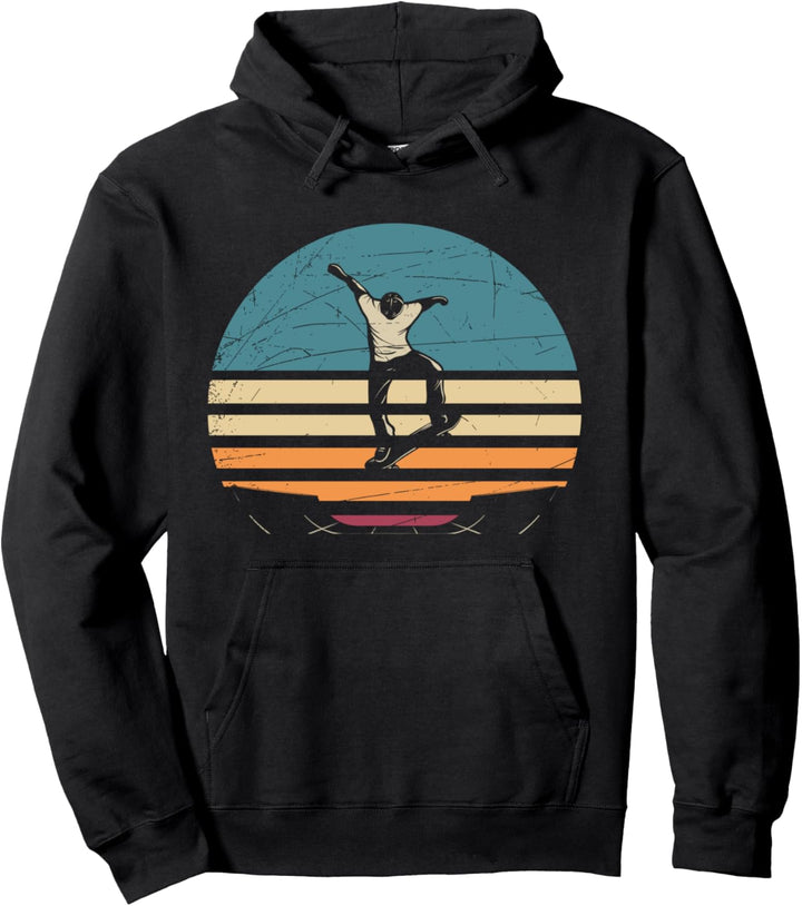 Skateboarding Skate Skaterpark Skater Retro Skateboard Pullover Hoodie