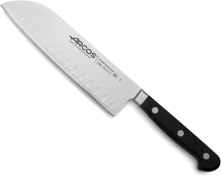 Arcos Opera - Santoku Messer - NITRUM geschmiedetem Edelstahl 180 mm - HandGriff POM Farbe Schwarz