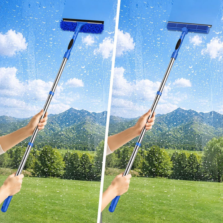window cleaning Fensterwischer,ausziehbare Teleskopstange von 90 bis 140 cm, 2in1 Fensterreiniger mi