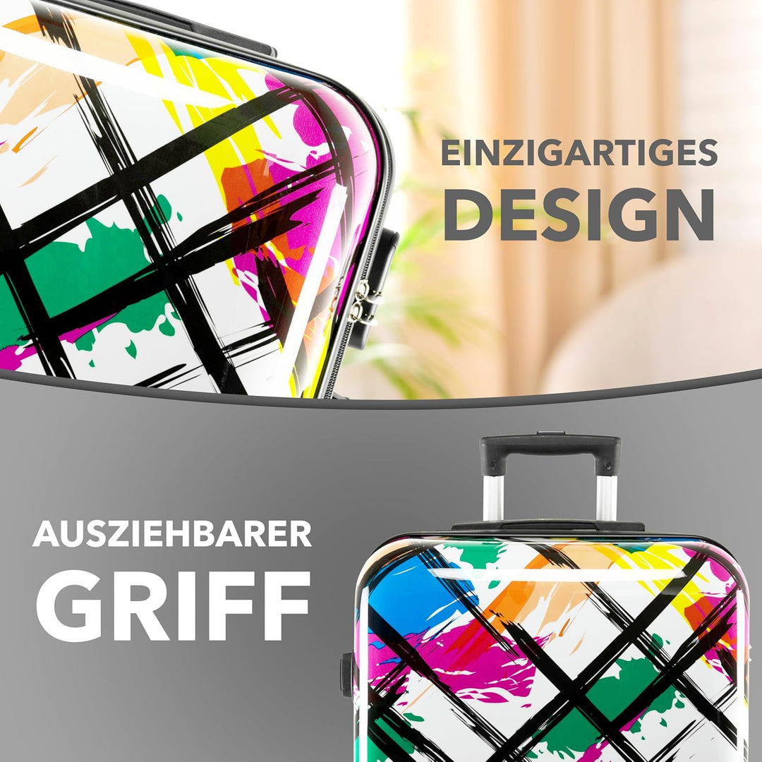 Xonic Design Reisekoffer - Hartschalen-Koffer mit 360° Leichtlauf-Rollen - hochwertiger Trolley mit