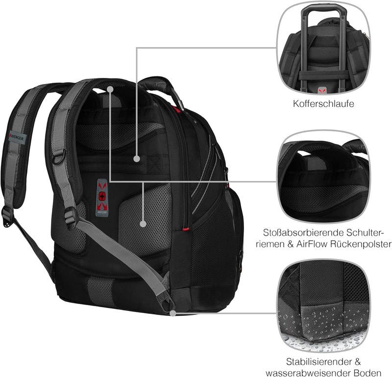 WENGER Synergy Laptop-Rucksack mit Tablet-Fach, Notebook bis 16 Zoll, Tablet bis 10 Zoll, Organizer,