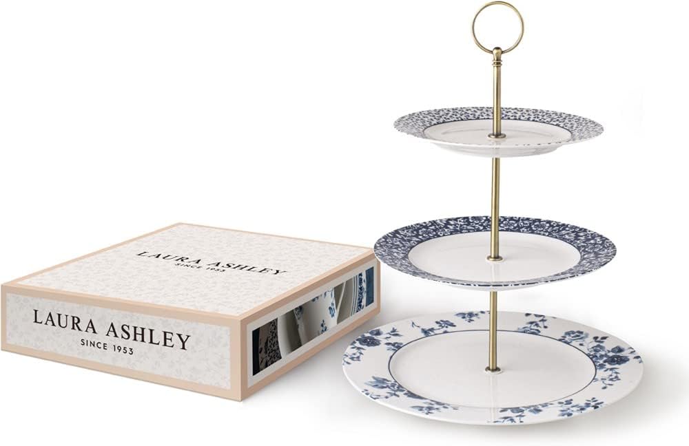 Laura Ashley Blueprint Collectables Giftset Etagere 3-Laags Porzellan, Etagere 3-Laags