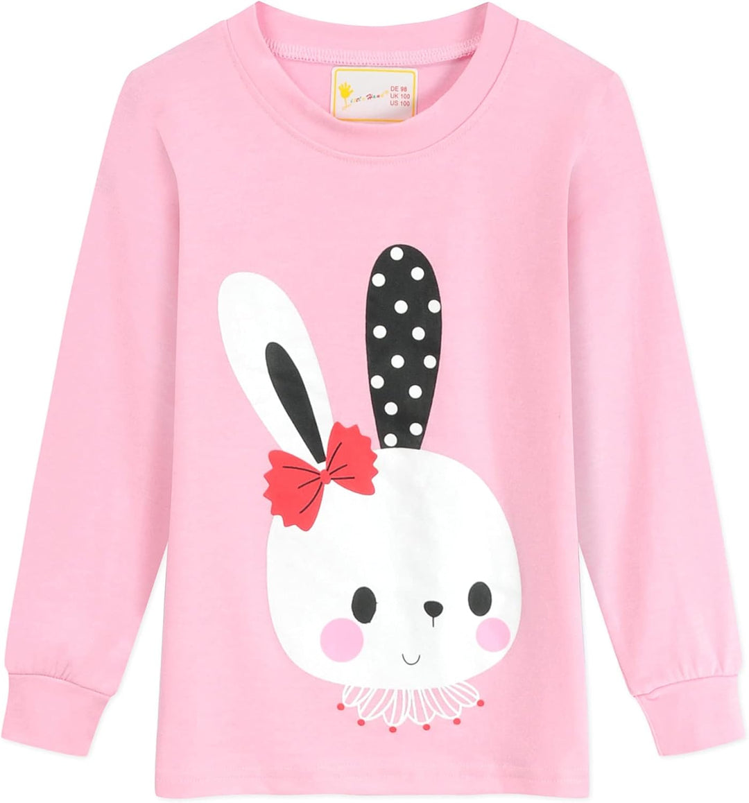 EULLA Kinder Mädchen Schlafanzüge Langarm Baumwolle Winter Pyjama Set Einhorn Prinzessin Dino Hase E