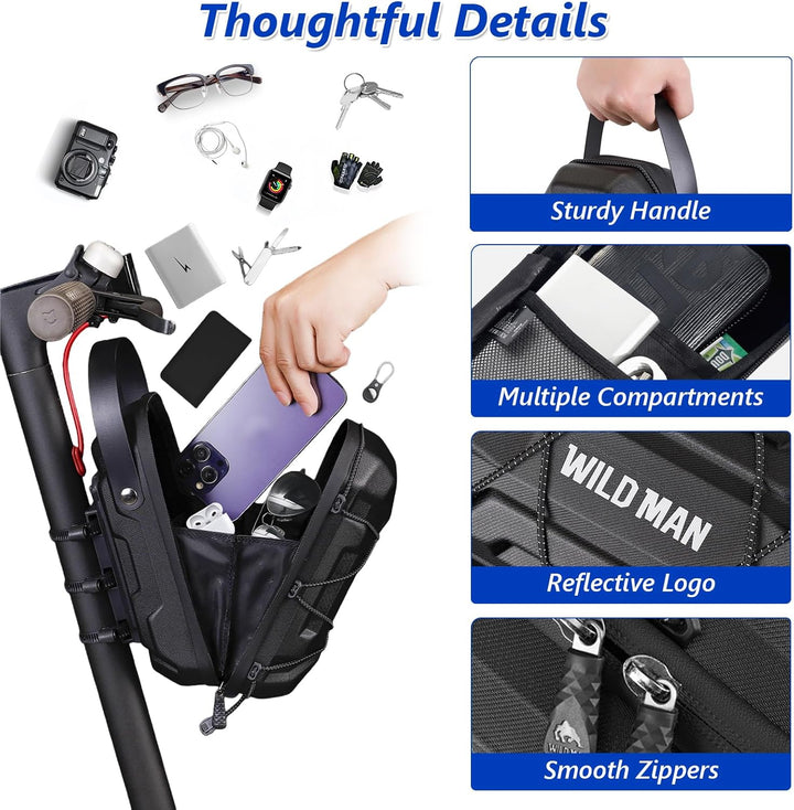 flintronic Scooter Tasche für Roller, 2L/3L Lenkertasche für Elektroroller wasserdichte, Vordertasch