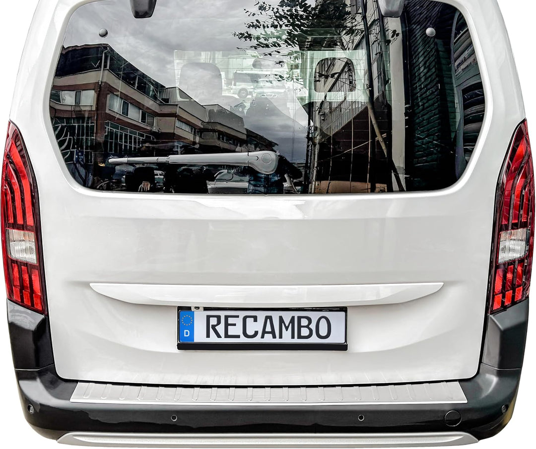 RECAMBO Ladekantenschutz Edelstahl matt gebürstet mit Textur - kompatibel für Toyota Proace City - B