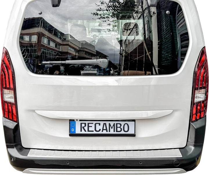 RECAMBO Ladekantenschutz Edelstahl matt gebürstet mit Textur - kompatibel für Citroen Berlingo 3 - T