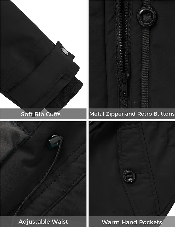 Wantdo Damen Winter Warm Puffer Mantel Wasserabweisend Outdoor Jacke Winddichte Oberbekleidung Mante
