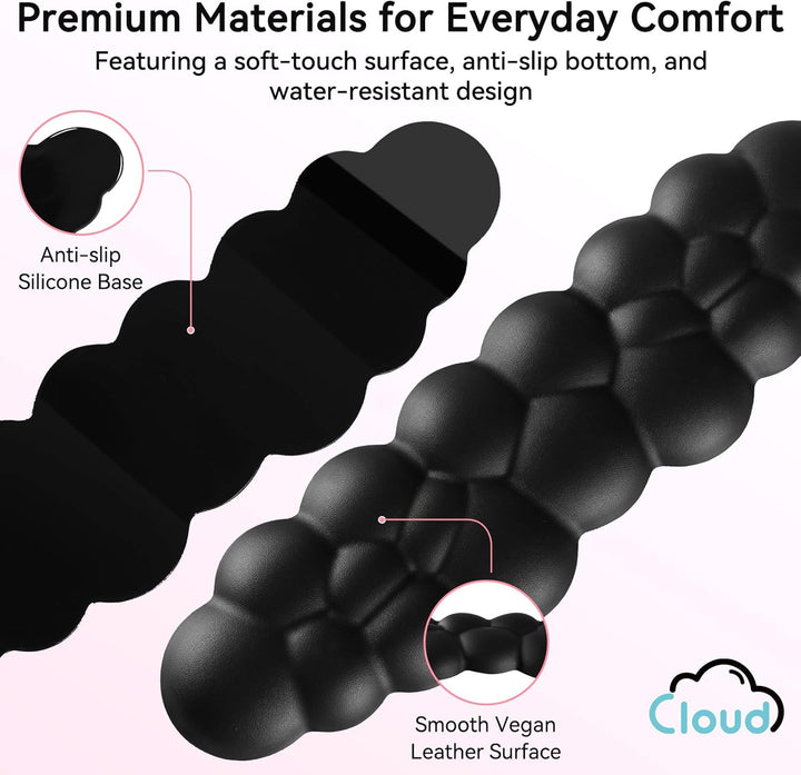 Memory‑Schaum Cloud Handballenauflage Tastatur‑Set, 4‑in‑1: Ergonomische Tastatur Handballenstütze &