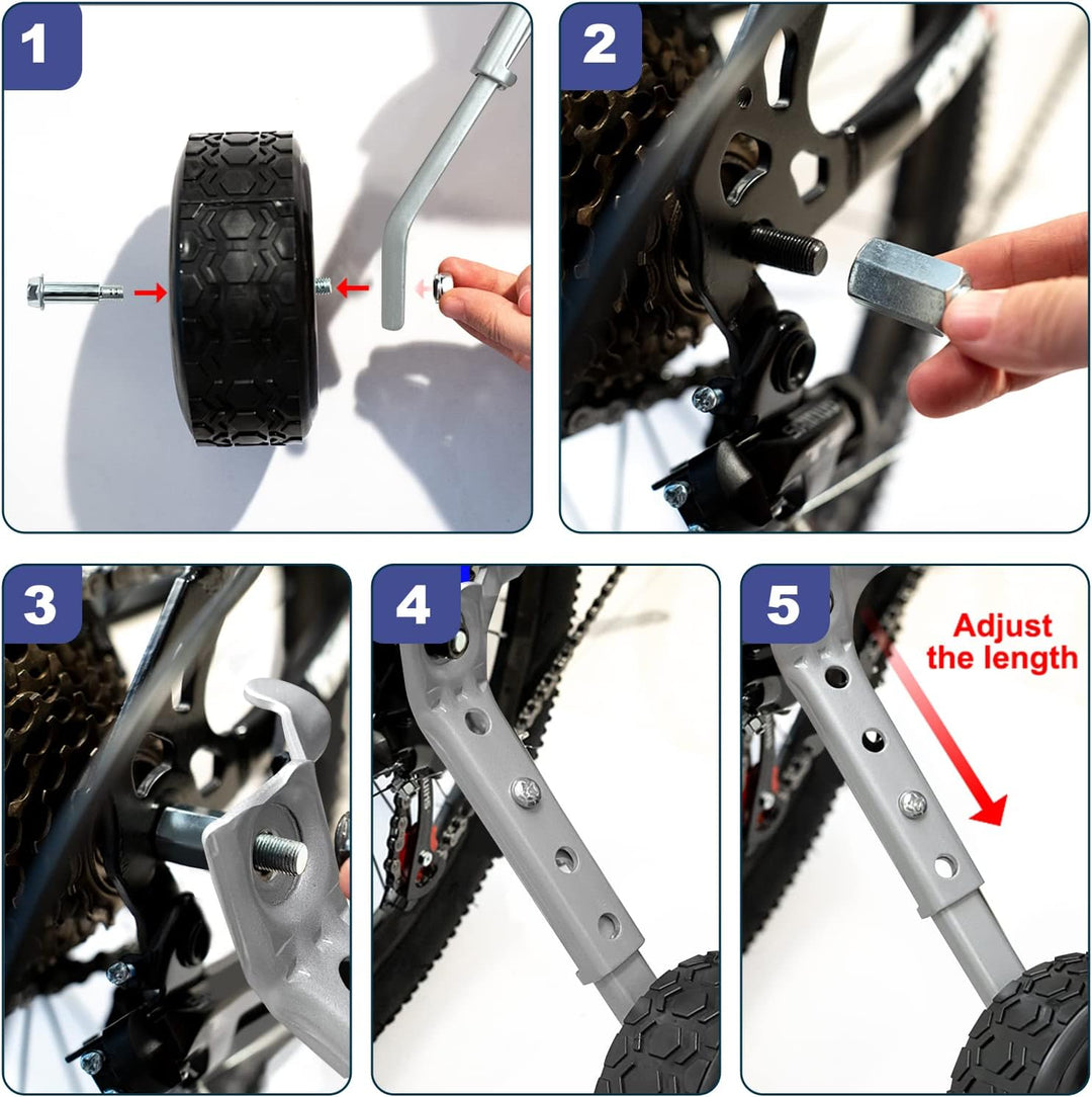 MOSHAY Roll Over Bild zu Zoom in Fahrrad Training Räder passt 16 18 20 22 24 Zoll Kinder variable Fa