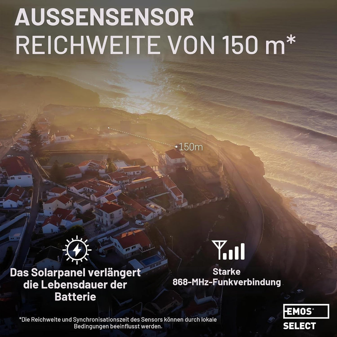 EMOS Wetterstation WLAN mit Windmesser und Regenmesser - zur Wettervorhersage, für drinnen &amp; drausse