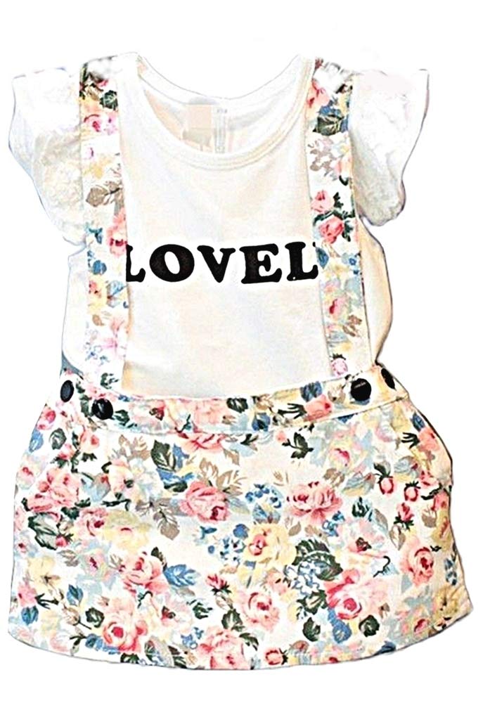 LoveLegis Sommeroutfit für Mädchen - Overall - Kleid - 2/3 Jahre - geblümt - 98 cm - Weihnachts- und