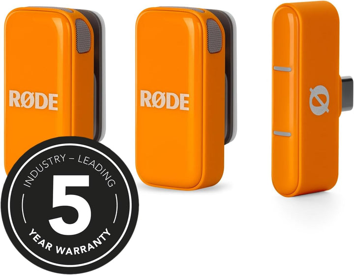 Rode Wireless Micro Drahtloses Mikrofon-System USB-C für Smartphones Orange mit keepdrum Mikrofasert