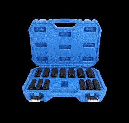 BRILLIANT TOOLS BT022625 1/2" Kraft-Stecknuss-Satz, Sechskant, 13-TLG, 10-24 mm,lang [Powered by KS