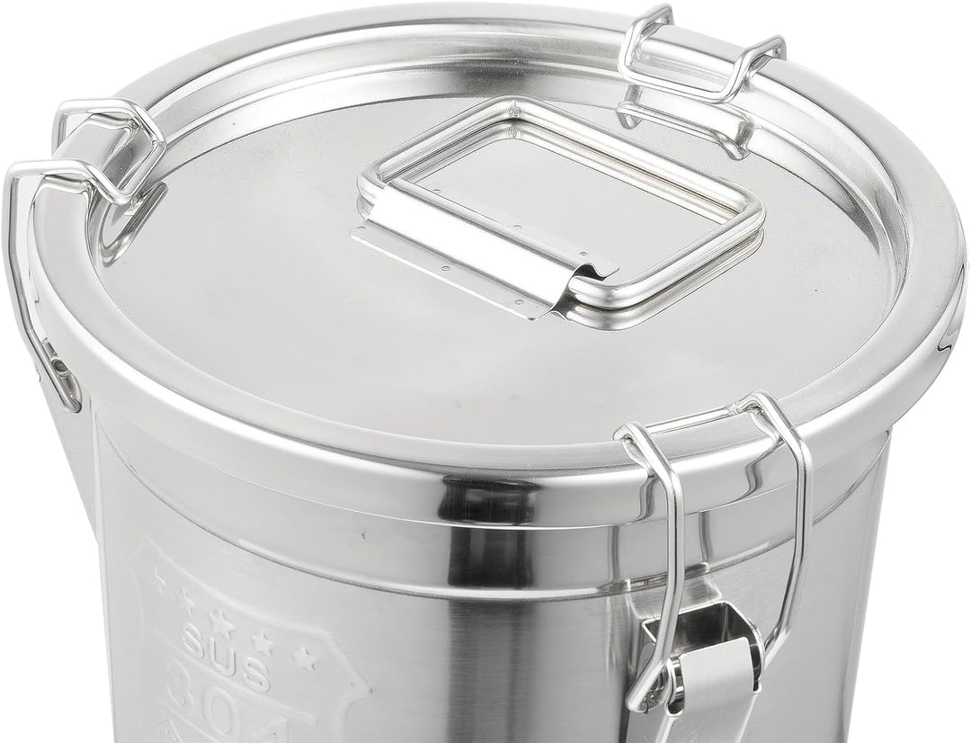 Apriltop 304 Edelstahl Luftdicht Vorratsbehälter mit luftdichtem Deckel, 6L Grosse Metall Lebensmitt
