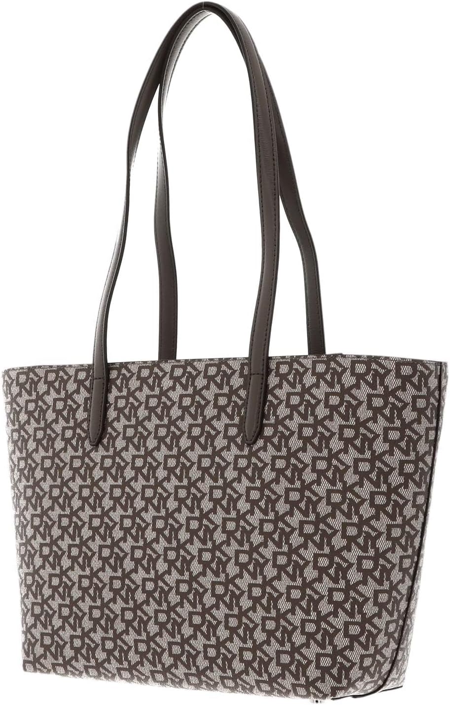 DKNY Women's Bryant Medium Bag in Coated Logo Tote, Chino/Truffle