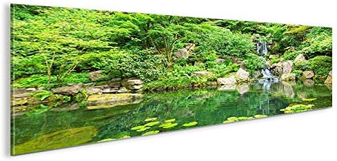 islandburner Bild Bilder auf Leinwand Japanischer Zen Garten Panorama XXL Poster Leinwandbild Wandbi