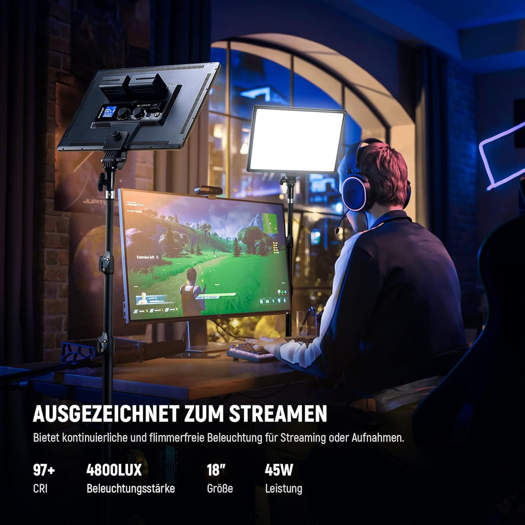 NEEWER 18" LED Videolicht Panel Set, Streaming licht mit 2 STK 45W Dimmbar Zweifarbig, mit Fernbedie