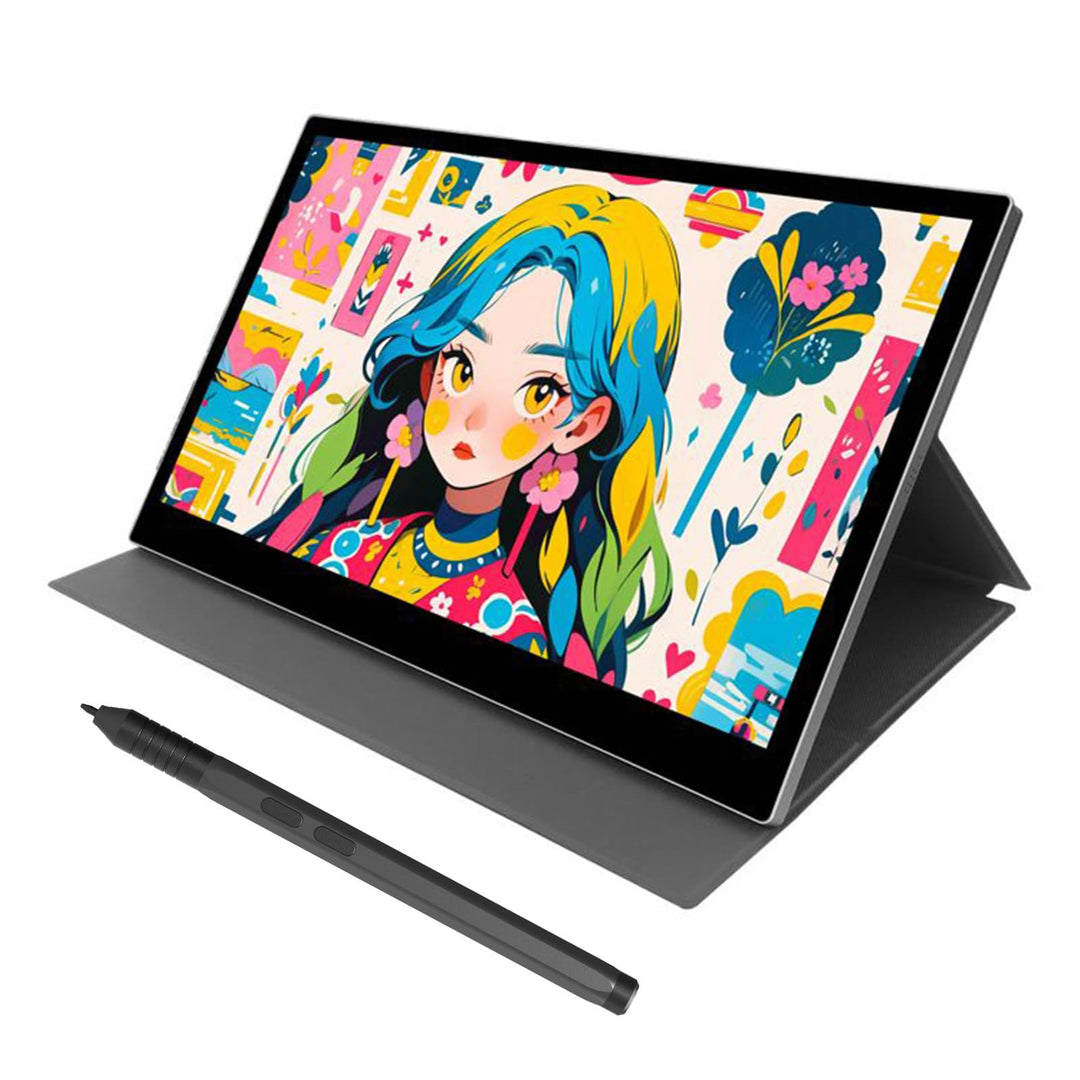 Grafiktablett mit Display, 15,6 Zoll Zeichentablett, 16384 Druckstufen | Volllaminierter Bildschirm