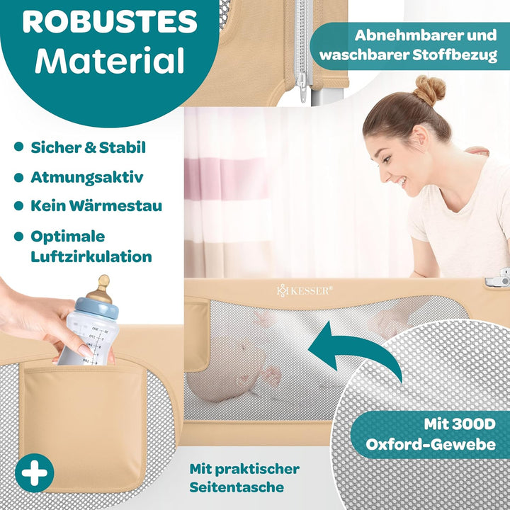 KESSER® Bettschutzgitter 180 cm, Bettgitter Kinderbett höhenverstellbar | Rausfallschutz Bett für Ba