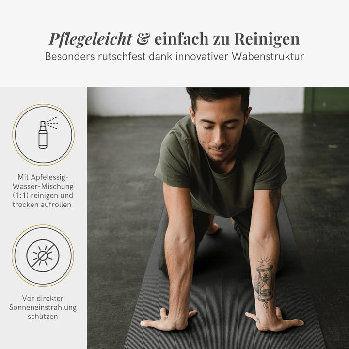 Lotuscrafts® Yoga Matte Rutschfest, 183 x 61 x 0,5 cm, Leichte Fitnessmatte auch als Gymnastikmatte,
