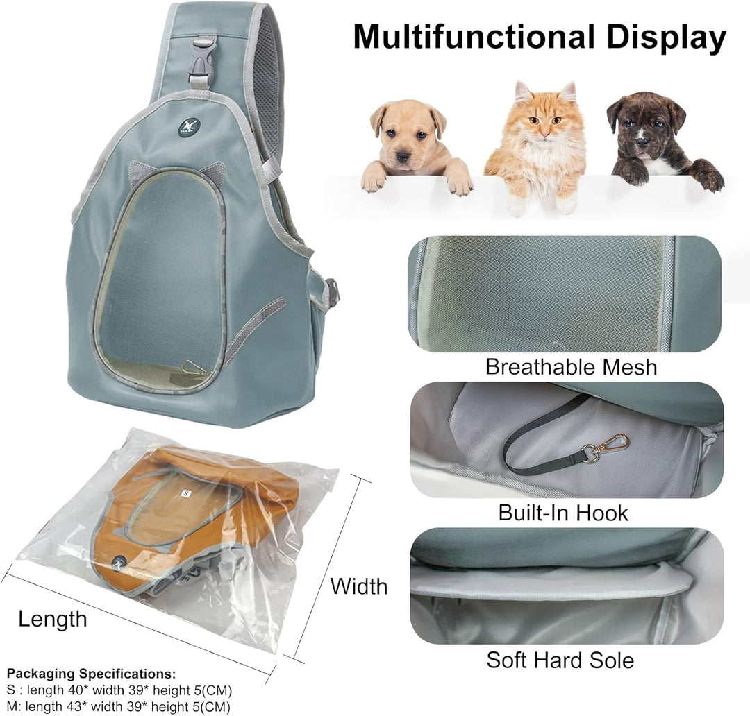 PETCUTE Hundetragetasche Welpen,Faltbar Tragbare Hund Tragetuch mit Tasche und Sicherheitsgurt, Welp
