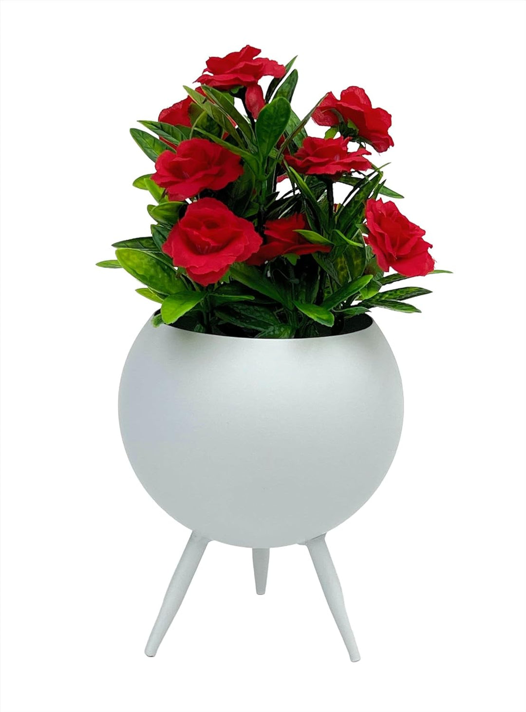 DanDiBo Blumenhocker Metall mit Topf Weiss 19 cm Blumenständer 96259 S Blumensäule Modern Pflanzenst