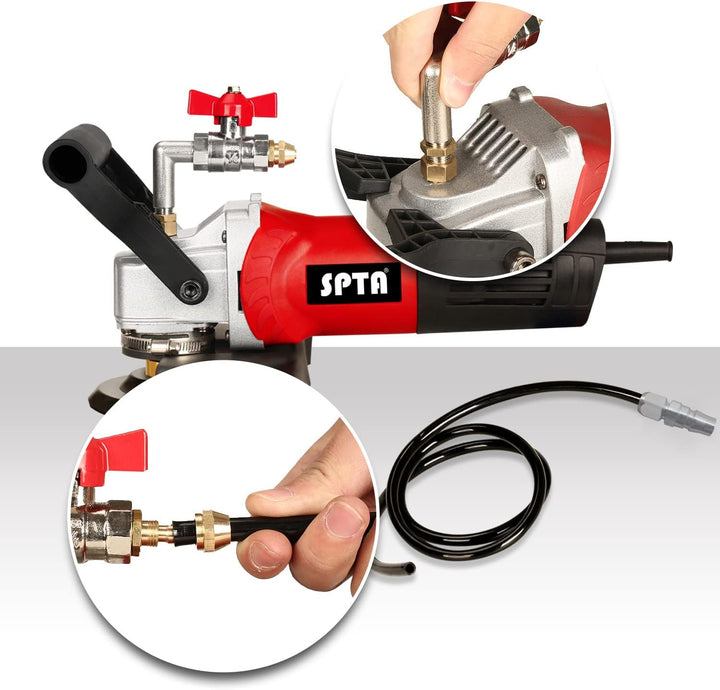 Nasspolierer, SPTA 800W / 220V 100mm Nass Poliermaschine mit variabler Geschwindigkeit und Granit-Di