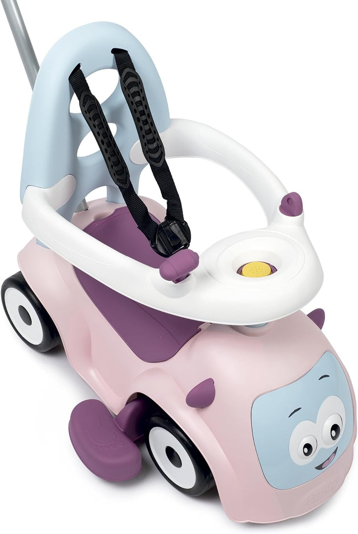 Smoby - Maestro Balade Rose - Komfortables Rutscherfahrzeug mit 3 Verwendungsfunktionen, Schiebewage