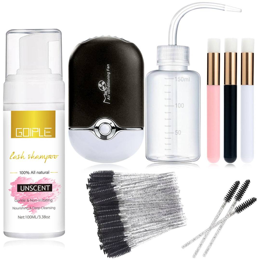 Wimpernverlängerungsreiniger Lash Mousse Wimpern-Shampoo für Wimpernverlängerungen, USB-Mini-Ventila