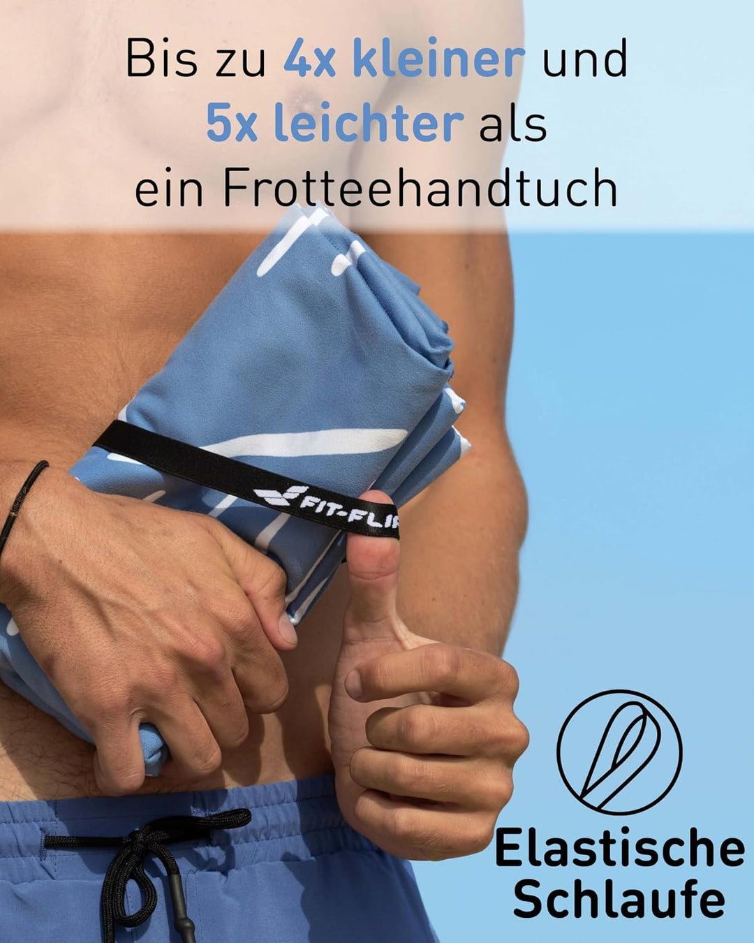 Fit-Flip Strandtuch XXL aus Mikrofaser - leicht und schnelltrocknend - 100% recyceltes Strandhandtuc