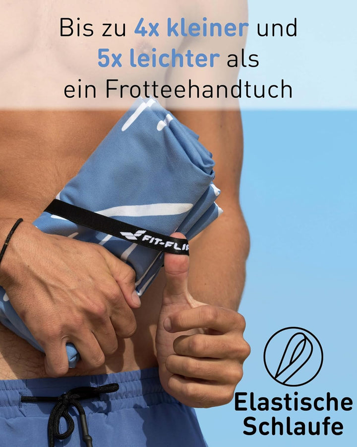 Fit-Flip Strandtuch XXL aus Mikrofaser - leicht und schnelltrocknend - 100% recyceltes Strandhandtuc