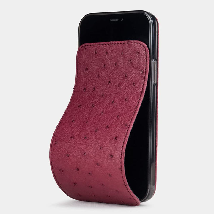 Marcel Robert - Handytasche für iPhone 13 MINI - Patentiertes Modell - hergestellt aus echten Straus