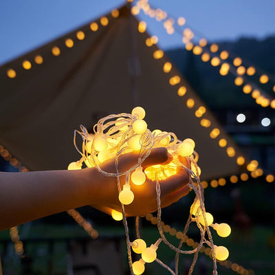 WOWDSGN Kugel Lichterkette, 300 LEDs Lichterkette 30M Dimmbar, Partylichterkette mit Stecker für Inn